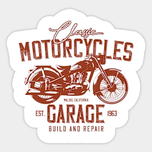 Classic Motorcycles Garage California Sticker